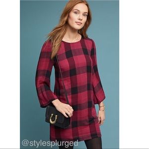 NWT ANTHRO Cloth & Stone Plaid Dress size medium